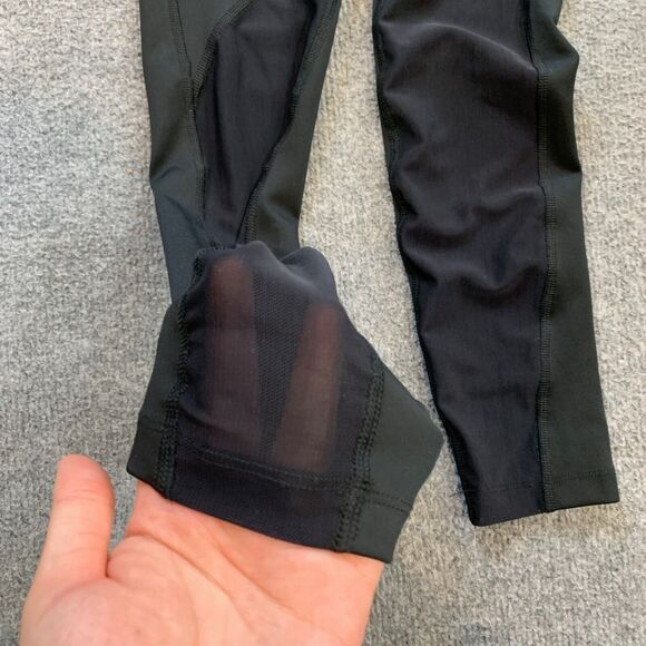 Nike Tights Women S Small Black Fast Dri Fit Low Rise Running Mesh Panels Fitted - Picture 12 of 14